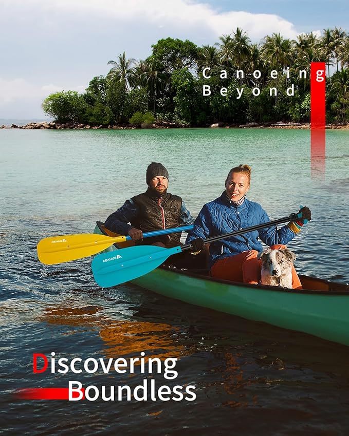 Abahub Adjustable Canoe Paddle Aluminum Shaft, 4'3''-5'3''/130cm-160cm, Floatable Oar for Canoeing Boating Kayaking-StrideForce Fitness