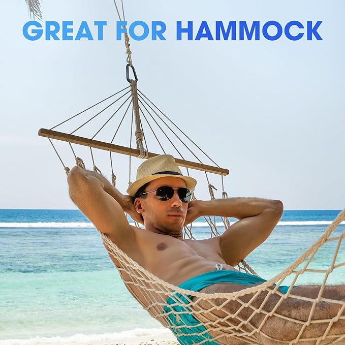 Heavy Duty Carabiner Clip, Steel Carabiners 1100lbs 3" D Shaped Spring Hook Small Clips for Hammocks, Hiking, Keychains, Outdoors and Gym, Dog Leash and Key Ring-StrideForce Fitness