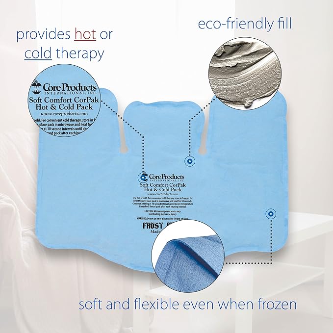 Core Products Soft Comfort CorPak – Reusable Hot & Cold Therapy Pack, Ice Pack for Injuries, No-Frost Compress for Muscle, Back & Joint Pain Relief – 11" x 15", Made in USA-StrideForce Fitness