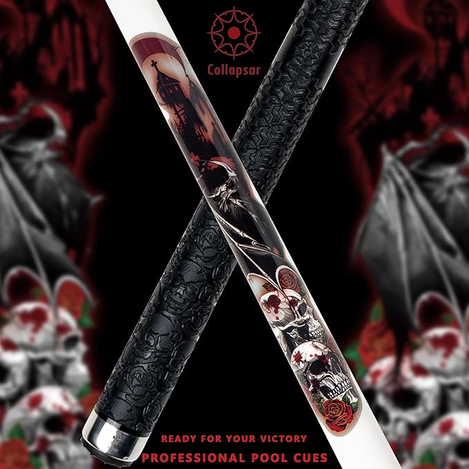 Collapsar CBP Pool Stick with 1X1 Hard Case,13mm Tip with Low Deflection Technology Billiard Cue,58" 2-Pieces 19-21 oz Professional Pool Cue Set-StrideForce Fitness