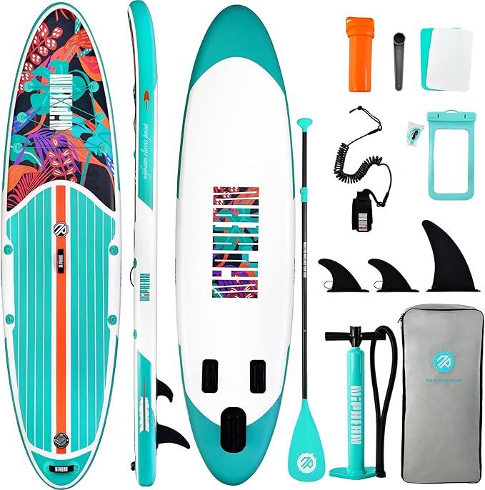 Niphean Inflatable Stand Up Paddle Board with SUP Accessories, Anti-Slip EVA Deck, 10’6’’ Inflatable Paddle Boards for Adults & Youth of All Skill Levels-StrideForce Fitness
