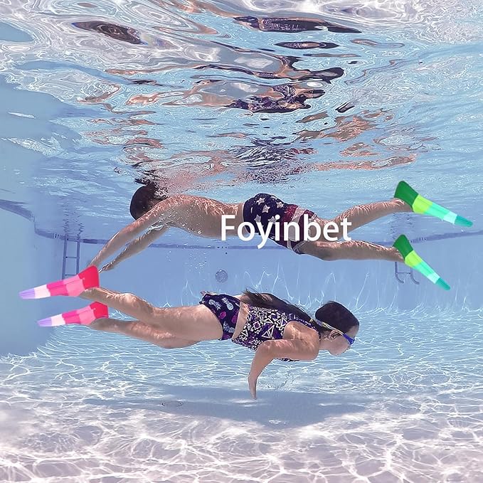 Kids Swim Fins,Short Kids Fins Youth Swimming Flippers for Lap Swimming Training for Children Girls Boys Beginners-StrideForce Fitness