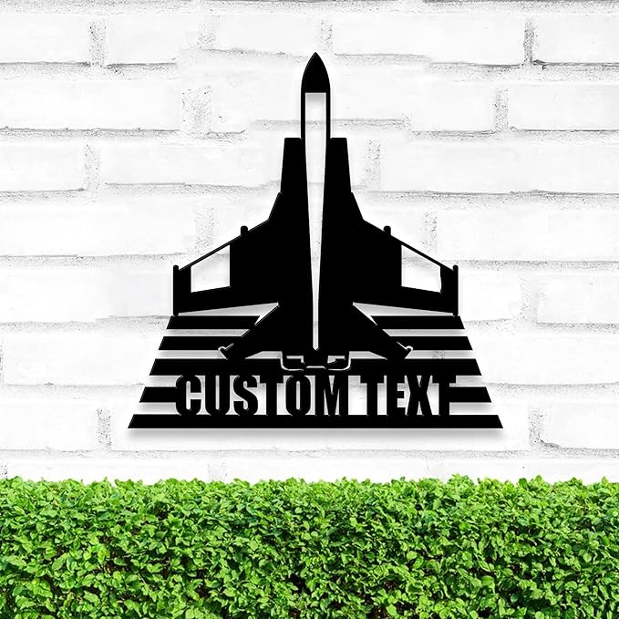 Personalized Fighter Aircraft Metal Wall Art LED Light, Custom Aviation Signs With LED Lights, Fighter Pilot Gift, Outdoor Decor, Wall Hanging, Home Decor, Birthday Xmas Gift-StrideForce Fitness