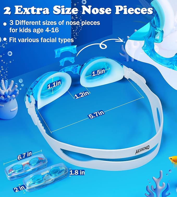 Aegend 2 Pack Kids Goggles, Swimming Goggles for Kids Age 4-16 Boys and Girls Youth, Anti-Fog Waterproof Anti-UV Pool Goggles-StrideForce Fitness