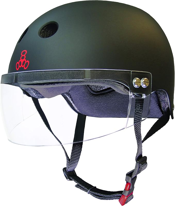 Triple Eight The Certified Sweatsaver Helmet with Visor for Roller Derby, Skateboarding and BMX-StrideForce Fitness