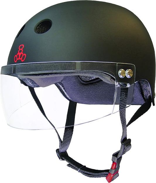 Triple Eight The Certified Sweatsaver Helmet with Visor for Roller Derby, Skateboarding and BMX-StrideForce Fitness