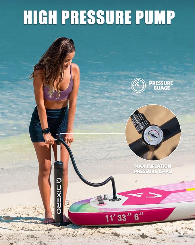 Inflatable Stand Up Paddle Board with SUP Accessories, Anti-Slip EVA Deck, 11'*33" Inflatable Paddle Boards for Adults & Youth of All Skill Levels-StrideForce Fitness