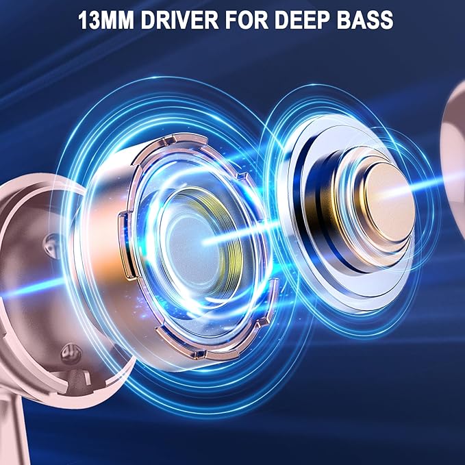 Wireless Earbuds, Bluetooth 5.4 Ear Buds LED Power Display Headphones Bass Stereo, Bluetooth Earbuds in-Ear Noise Cancelling Mic, 40H Playback Mini Case IP7 Waterproof Sports Earphones for Android iOS-StrideForce Fitness