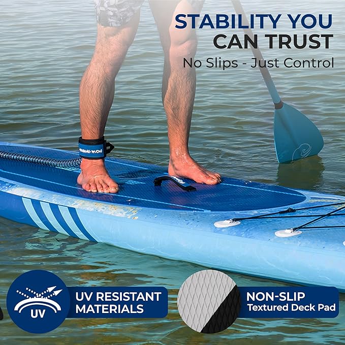 SereneLife Inflatable Stand Up Paddle Board with Premium SUP Accessories – Wide Stable Design with Non-Slip EVA Deck Pad for Adults and Youth of All Skill Levels, 350 lbs Capacity-StrideForce Fitness