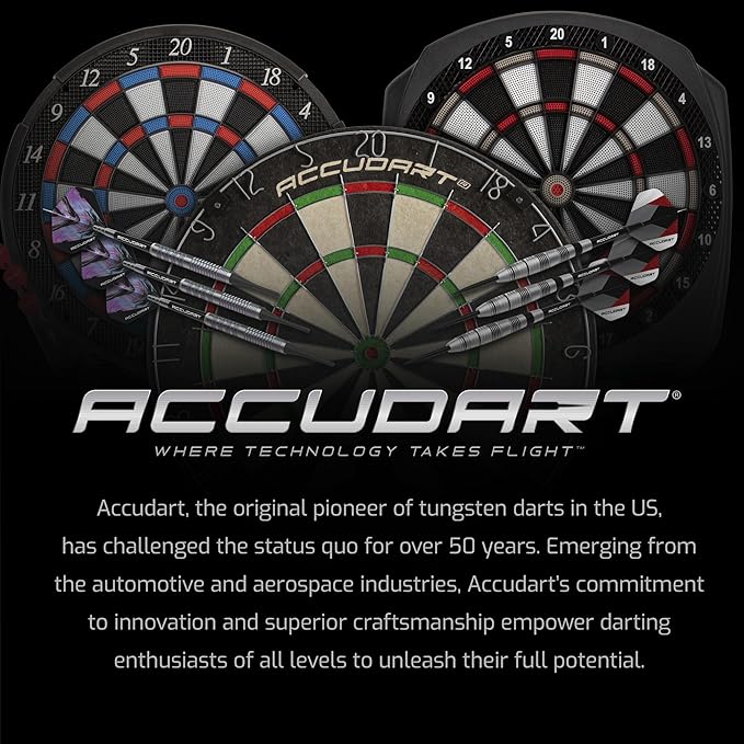 Accudart Armada Bristle Dartboard Cabinet Set - Official Size 18" x 1.5" - Self Healing Genuine Sisal - Wall Mount Cabinet Set - Round Spider Wires Reduce Bounce Outs - Rotatable Metal Number Ring-StrideForce Fitness
