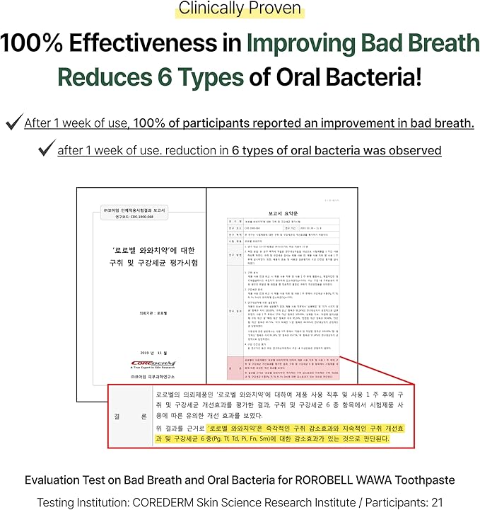 ROROBELL Wawa Toothpaste Made for My Boyfriend's Bad Breath, Sensitive Teeth, Improvement of Gum Problems/Peppermint Flavor/Made with Wasabi I 3.53 fl.oz (Pack of 3)