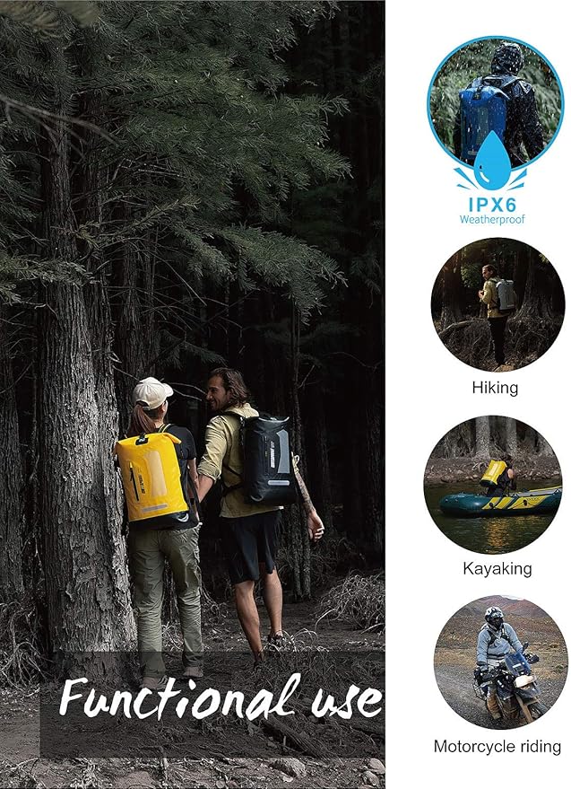 IDRYBAG Waterproof Backpack for Men 20L/30L/40L, Floating Dry Bag Kayak, Dry Backpack Hiking-StrideForce Fitness
