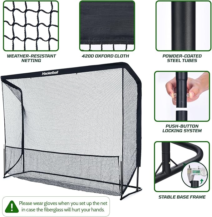 Haokelball Golf Practice Net - 10x7.5ft Hitting Net with Target Cloth for Indoor or Outdoor Use, Heavy Duty with Carry Bag-StrideForce Fitness