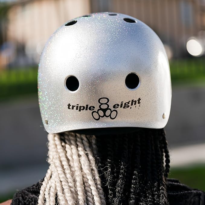 Triple Eight Certified Sweatsaver Helmet for Skateboarding, BMX, Roller Derby, Roller Skating, Inline Skating, Scooter and Bike-StrideForce Fitness