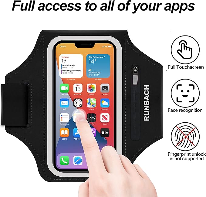 Armband for Samsung Galaxy S25/S24/S23/S22/S21/S20/S10/S9/S8,Galaxy A01/A8/A10e/A20e/A41/M01/Xcover 5,Water Resistant Sport Armband with Zipper Slot for Galaxy Buds (Black)-StrideForce Fitness