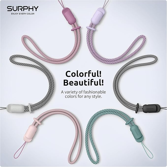 SURPHY 3 Pack Phone Wrist Strap with CellPhone Tether Tab, Cellphone Lanyard, Phone Strap with 2-Color Braided, Wrist Lanyard-StrideForce Fitness