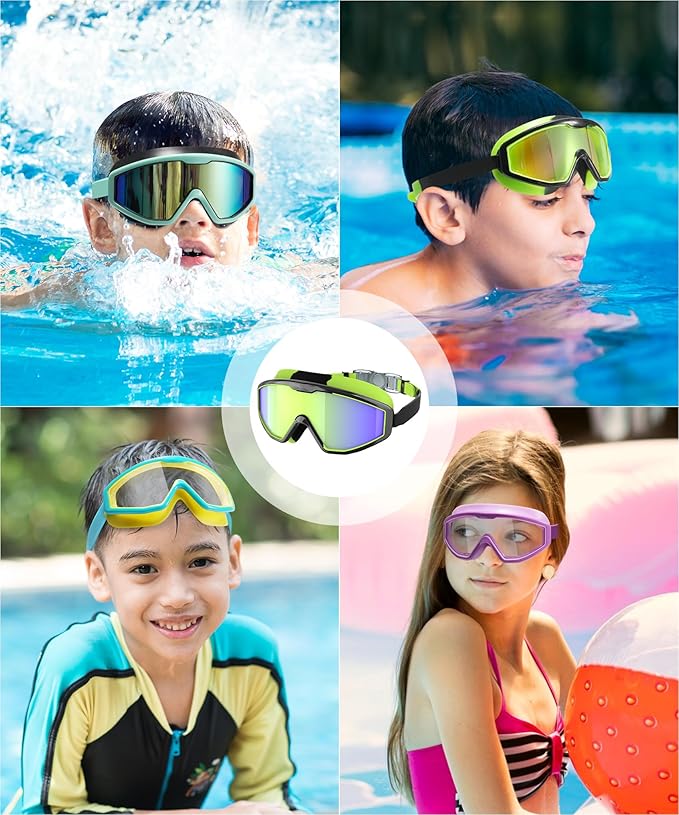 NSSIW Swim Goggles Swimming Kids-Goggles: Anti Fog No Leak with Nose Clip Earplugs for Girls Boys Youth 6-14 3 Pack-StrideForce Fitness