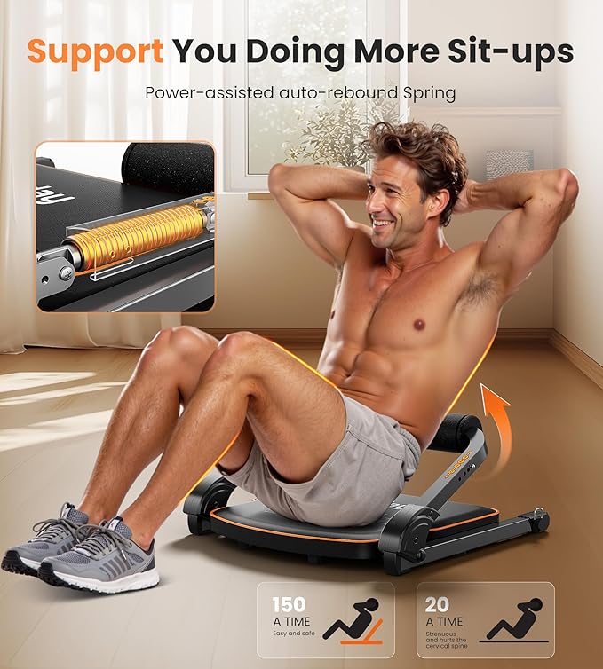 Niceday Ab Workout Equipment, Ab Machine for Stomach Workout, Ab Trainer Machine for Home, Ab Crunch Machine for Home Exercise, Sit Up Machine with Resistance Bands and 330 LBS Weight Capacity-StrideForce Fitness