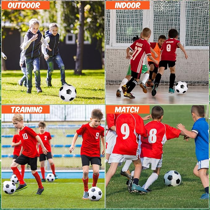 Sotiff 24 Pcs Size 5/4 Soccer Ball Bulk with 24 Pump Deflated Soccer Balls for Kids Teen Football Bulk for Game Training School Team Sports Adults Player Practice Outdoor-StrideForce Fitness