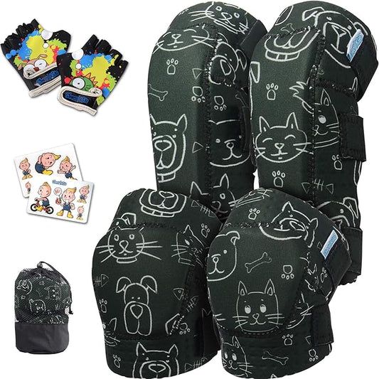 Soft-Style Kids Knee and Elbow Pads with Bike Gloves, Flexible Impact-Resistant Gear for Ages 2-11, Designed for Balance Bikes, Roller-Skating, and Skateboarding-StrideForce Fitness