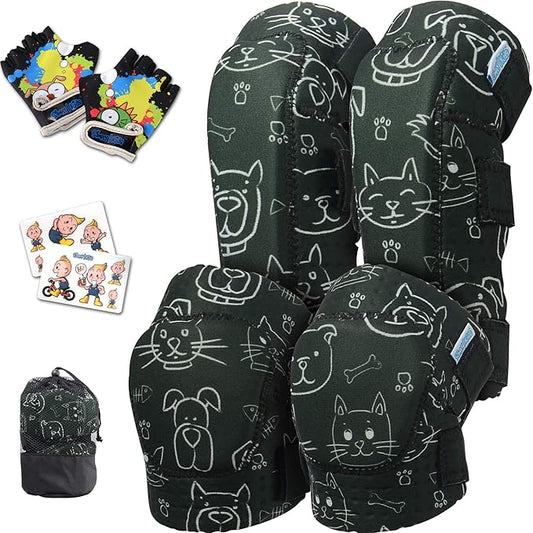 Soft-Style Kids Knee and Elbow Pads with Bike Gloves, Flexible Impact-Resistant Gear for Ages 2-11, Designed for Balance Bikes, Roller-Skating, and Skateboarding-StrideForce Fitness