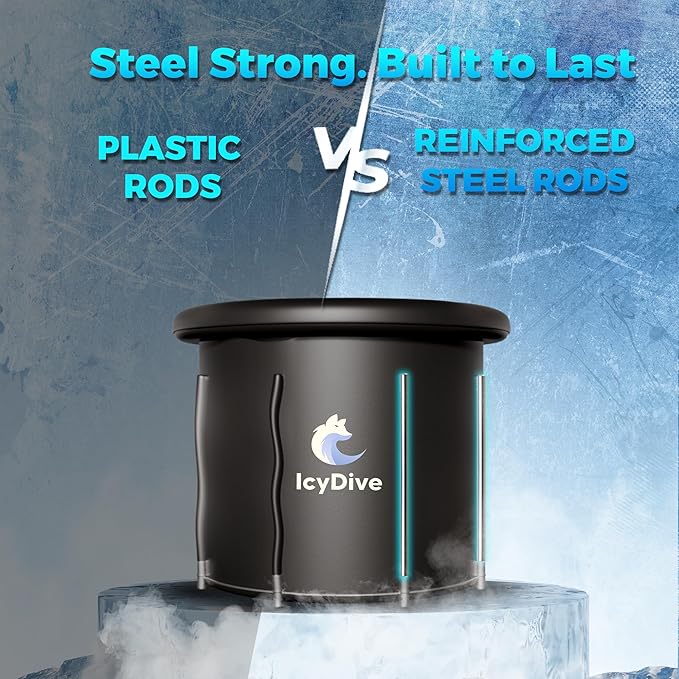 17-Piece XL Portable Ice Bath Tub for Adults -105 Gal 5-Layer Cold Plunge Tub with Water Chiller Included & Thermometer, Inflatable Ice Bath Tub w/ 400L Capacity, Athletes Indoor/Outdoor Recovery-StrideForce Fitness