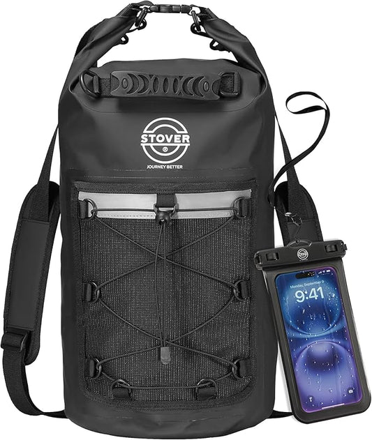 STOVER 5/10/25/30/40/55L Waterproof Backpack- Floating Dry Bag for Kayaking, Travel, Beach, Hiking, & Camping, Men/Women-StrideForce Fitness