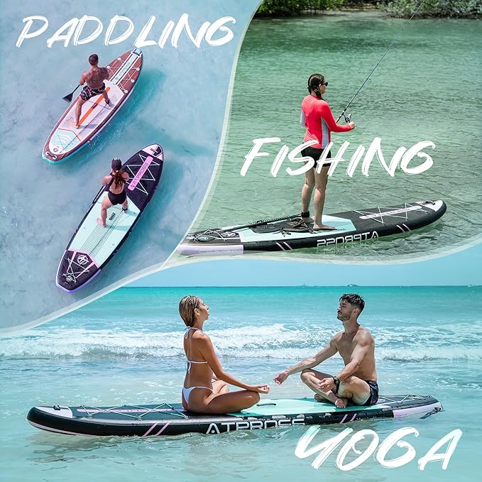 11'6"x35" Inflatable Paddle Board, 450lbs Extra Wide Stand Up Paddleboard for Adults with Premium SUP Accessories Kit & Backpack, Blow Up Kayak Non-Slip Stable Deck Boat for Yoga Fishing Surf-StrideForce Fitness