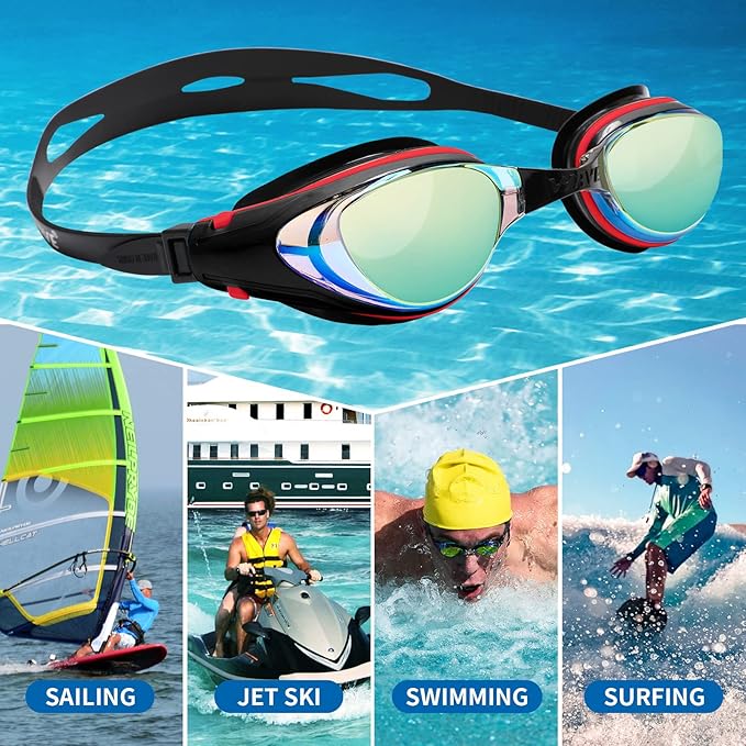 Nearsighted Swim Goggles, Shortsighted Optical Swimming Goggles No Leaking Anti Fog UV Protection for Adult Men Women-StrideForce Fitness