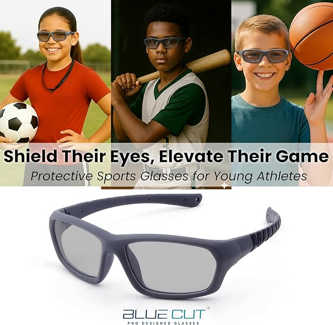 BLUE CUT Sports Protection Goggles, Photochromic Lenses Safety Glasses for Basketball, Pickleball and Outdoor Sports-StrideForce Fitness