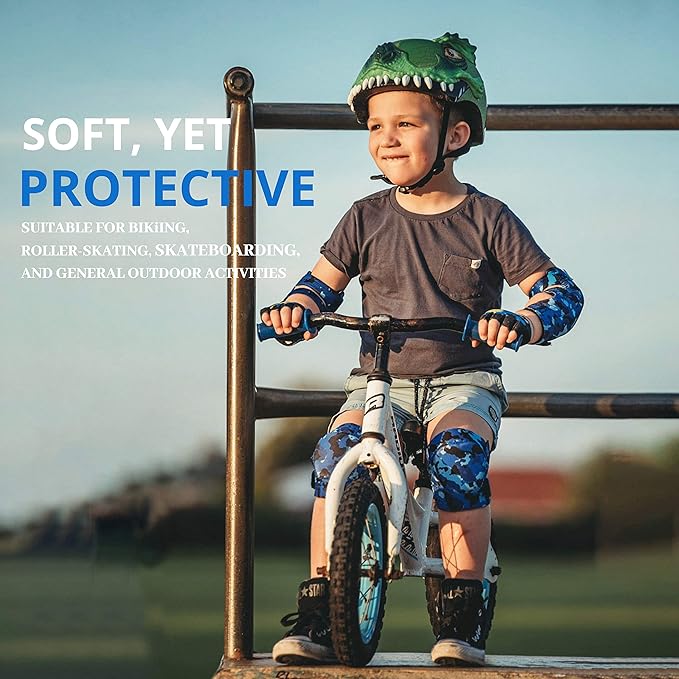 Soft-Style Kids Knee and Elbow Pads with Bike Gloves, Flexible Impact-Resistant Gear for Ages 2-11, Designed for Balance Bikes, Roller-Skating, and Skateboarding-StrideForce Fitness