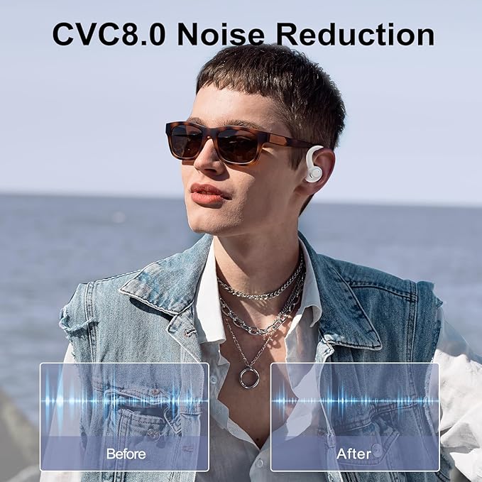 Wireless Earbuds Bluetooth 5.3 Headphones Sports, 48Hrs Playtime Bluetooth Earbuds with CVC 8.0 Mic, 2025 Stereo Bass Over Ear Bud with Earhooks, LED Display, IP7 Waterproof Earphon for Running White-StrideForce Fitness