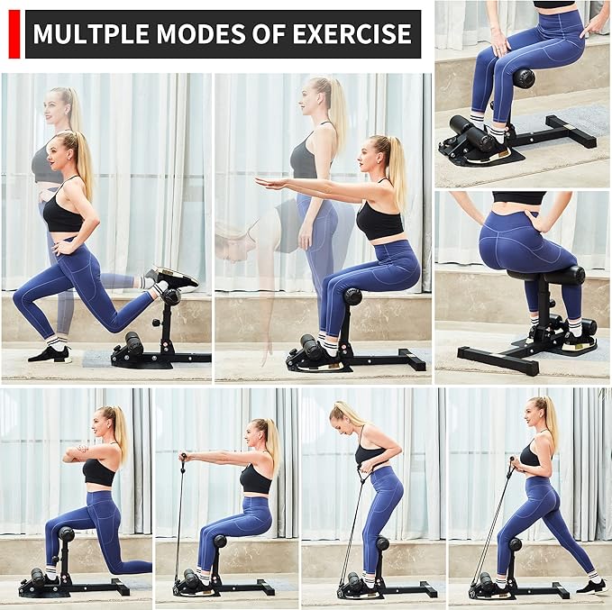 leikefitness Deep Sissy Squat Bench Core Workout Multifunctional Leg Exercise Machine for Home Gym-StrideForce Fitness