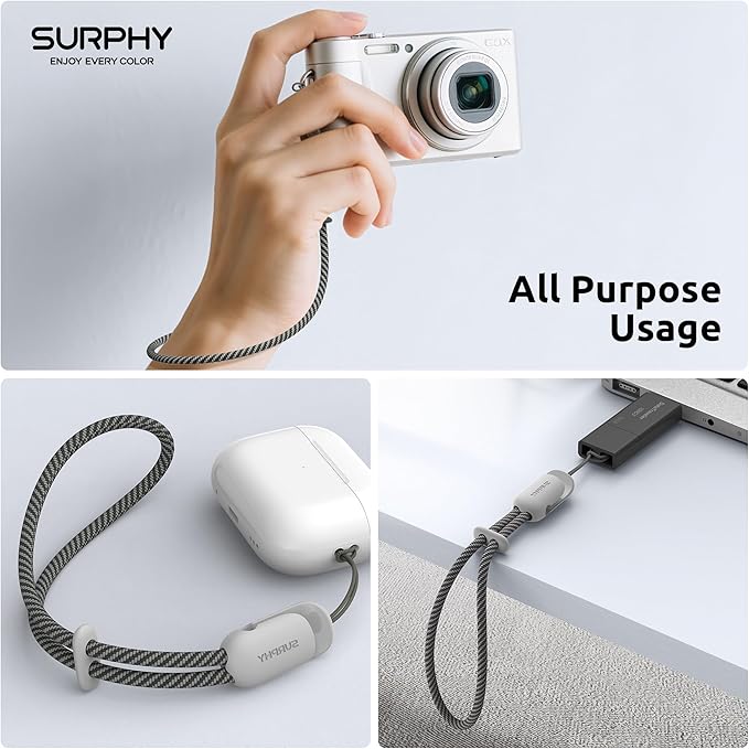 SURPHY 3 Pack Phone Wrist Strap with CellPhone Tether Tab, Cellphone Lanyard, Phone Strap with 2-Color Braided, Wrist Lanyard-StrideForce Fitness