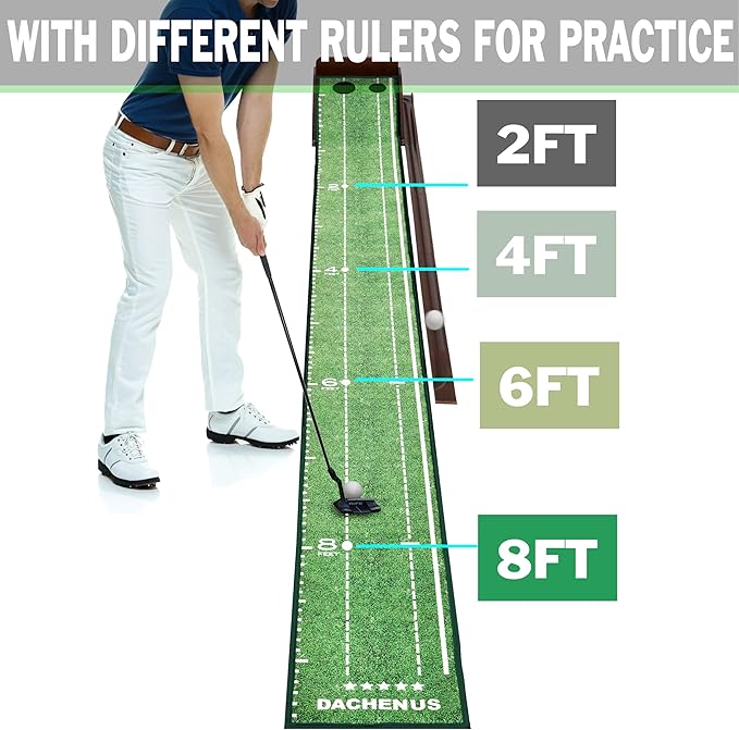 Putting Green Indoor Mat Outdoor Golf Putting Mat with Automatic Ball Return - Ideal for Home, Office, and Outdoor Use-StrideForce Fitness