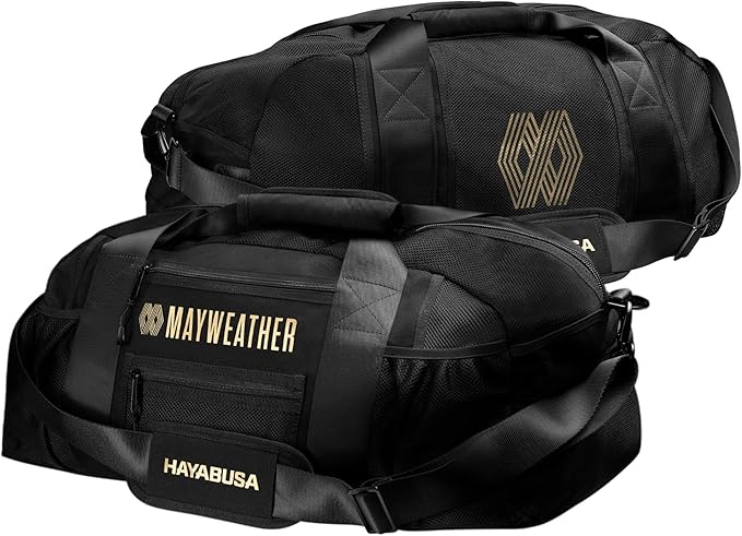 Hayabusa Mayweather Mesh Gym Bag - Black/Gold, 70L-StrideForce Fitness