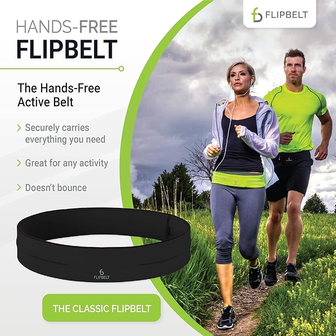 FlipBelt Classic Running Belt, Running Fanny Pack for Women and Men, USA Company-StrideForce Fitness