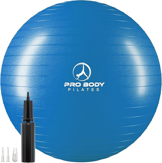 ProBody Pilates Exercise Ball - Multiple Sizes Gym Grade Balance Ball for Fitness, Yoga, Workout, Pregnancy & Physical Therapy-StrideForce Fitness