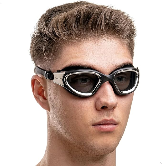 AqtivAqua Swimming Goggles, DX Wide View Swim Goggles for Adult Men Women, Anti Fog No Leaking-StrideForce Fitness