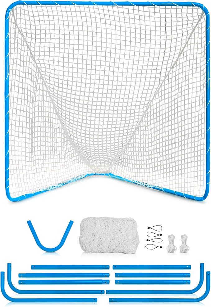 Velocity - Lacrosse Goal - Portable Steel Frame with Black Net, Perfect for Youth and Adult Training, Backyard Design-StrideForce Fitness