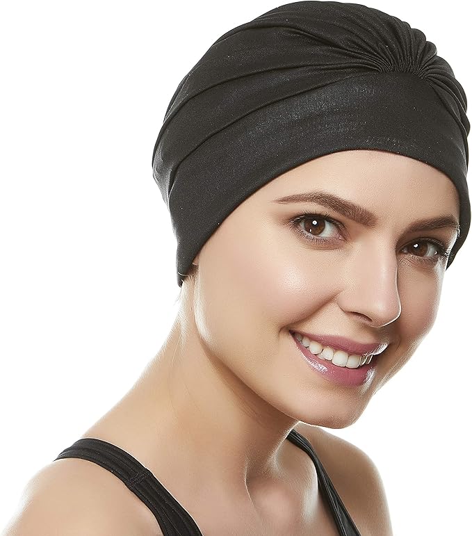 BEEMO Swim Caps for Women Swimming Turban Polyester Latex Lined Pleated for Ladies-StrideForce Fitness