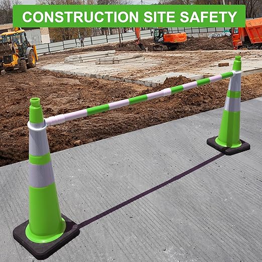OrangeStar 36" Traffic Cones 8-Pack, Green Safety Cones with Reflective Collars, Heavy Weighted Base for Construction, Parking Lot, Road Work, Flexible PVC, Indoor & Outdoor Use-StrideForce Fitness