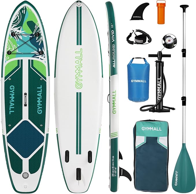 Paddle Board, Inflatable Stand Up SUP Paddle Boards for Adults & Youths of All Skill Levels, Wide & Non-Slip Deck Design Blow Up Paddleboards with Premium Accessories & Storage Bag-StrideForce Fitness