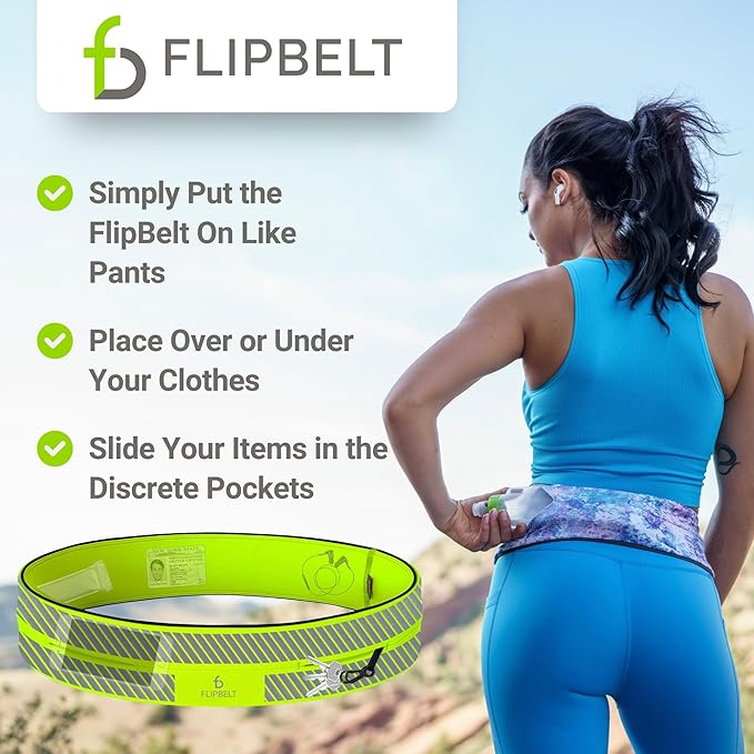 FlipBelt Classic Running Belt, Running Fanny Pack for Women and Men, USA Company-StrideForce Fitness