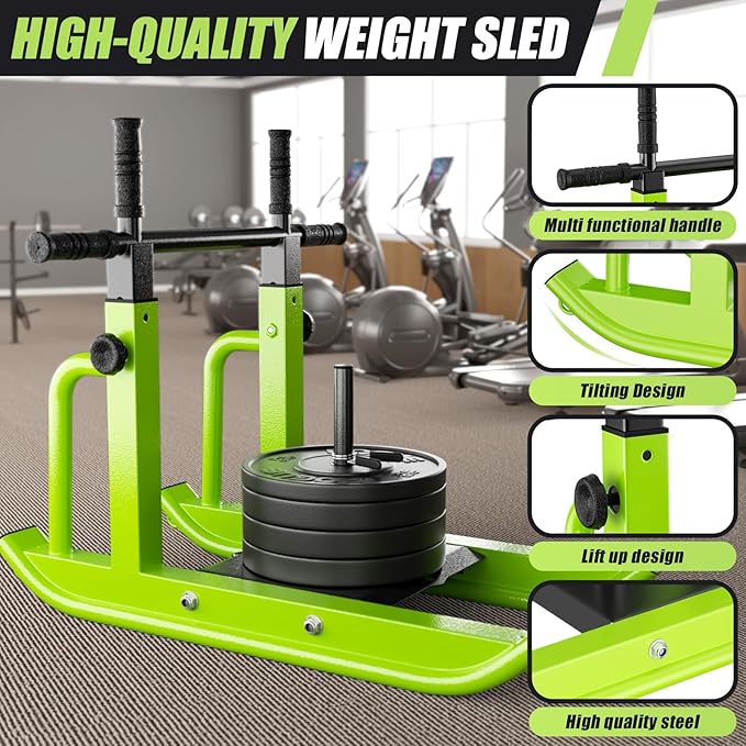 Weight Sled Adjustable Height - Weight Training Pull Sled Gym Equipment for Fitness Strength & Speed Training-StrideForce Fitness