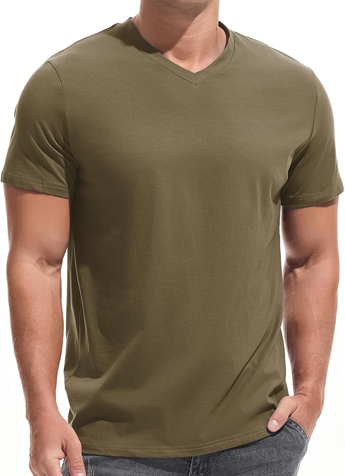 VEIISAR Premium V Neck T Shirts for Men - Modern Fitted Tees Vneck Undershirts-StrideForce Fitness