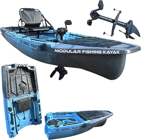 Recon Modular Fishing Kayak - 10ft Lightweight, Sit On Top Kayak for Adults & Youth - Stable & Portable, Ideal Space-Saving Design - 400 lbs Capacity