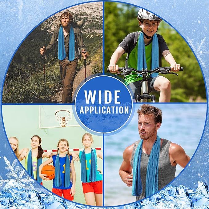 Hosuly 30 Pack Cooling Towels, 40"x12" Ice Breathable Soft Chilly Sweat Rag Microfiber Workout Rags for Gym Cooling Towels for Neck and Face for Yoga Golf Sport Running-StrideForce Fitness