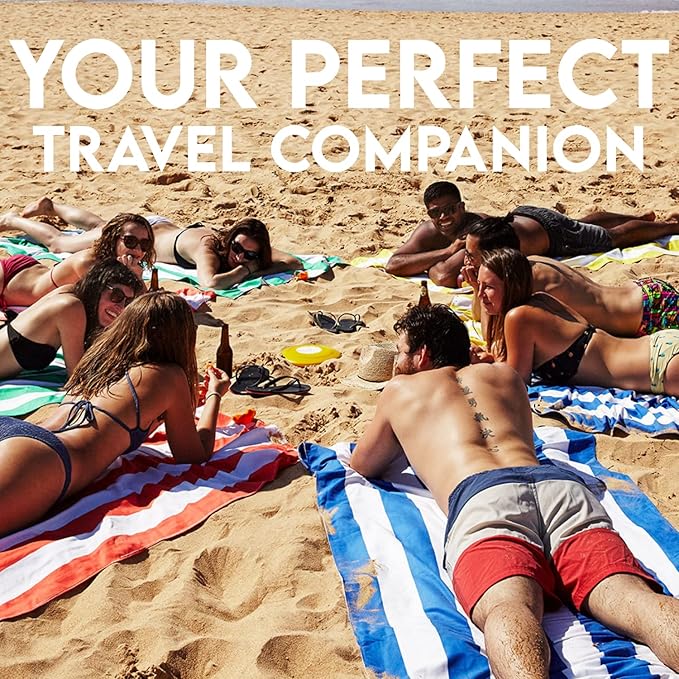 Dock & Bay Beach Towel - Quick Dry, Sand Free - Compact, Lightweight - 100% Recycled - Includes Bag - Cabana - Whitsunday Blue - Extra Large (200x90cm, 78x35)-StrideForce Fitness