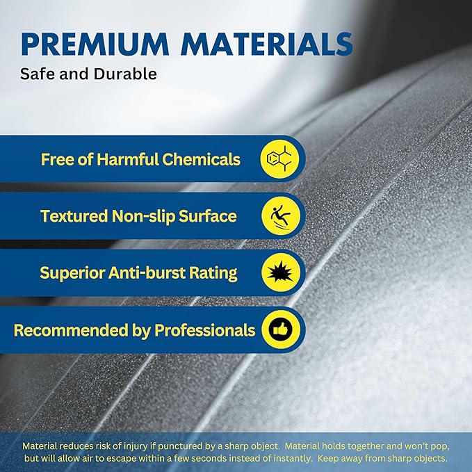 ProBody Pilates Exercise Ball - Multiple Sizes Gym Grade Balance Ball for Fitness, Yoga, Workout, Pregnancy & Physical Therapy-StrideForce Fitness